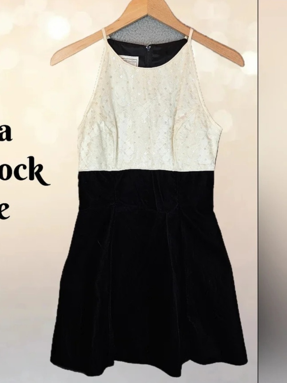 Jessica McClintock Vintage Gunne Sax Mini Dress Sz 7-8 Velvet Sequinced Party